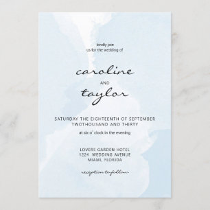 Modern, watercolor, minimalist Wedding Collection Invitation