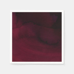 Modern Watercolor Moody Maroon Burgundy Wedding Napkins