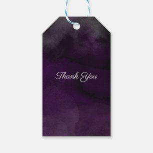 Modern Watercolor Moody Plum Purple Wedding Favor Gift Tags