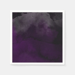 Modern Watercolor Moody Plum Purple Wedding Party Napkins