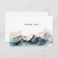 Modern Watercolor Mountain Landscape Wedding