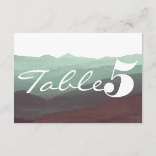 Modern Watercolor Mountain Table Number Card