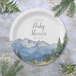 Modern Watercolor Mountain Wildflower Baby Shower Paper Plates<br><div class="desc">These modern elegant watercolor mountain wildflower baby shower paper plates can be personalized with your information in modern typography. Designed by Thisisnotme©</div>