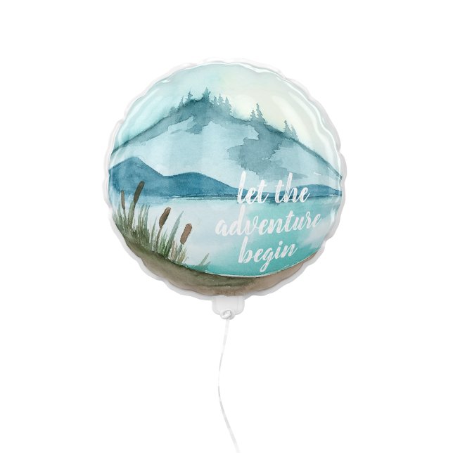 Modern Watercolor Nature Let's The Adventure Begin Balloon (Creator Uploaded)