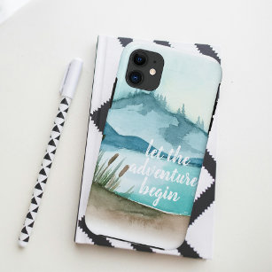 Modern Watercolor Nature Let's The Adventure Begin iPhone 11 Case