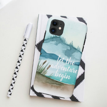 Modern Watercolor Nature Let's The Adventure Begin Iphone 11 Case by LovePattern at Zazzle