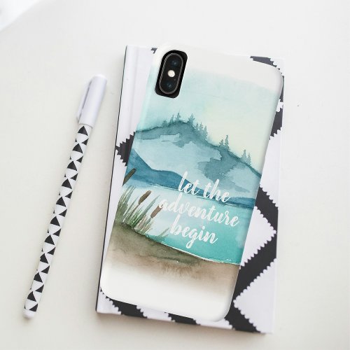 Modern Watercolor Nature Lets The Adventure Begin iPhone XS Max Case