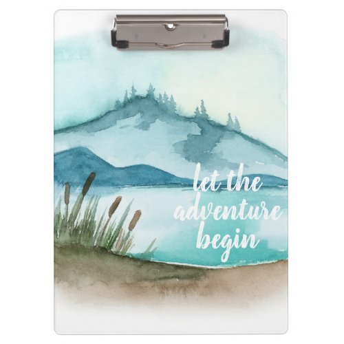 Modern Watercolor Nature Lets The Adventure Begin Clipboard