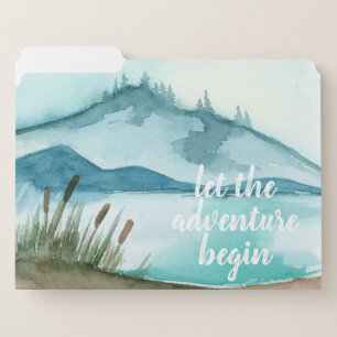 Modern Watercolor Nature Let's The Adventure Begin File Folder
