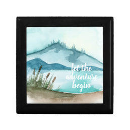 Modern Watercolor Nature Let&#39;s The Adventure Begin Gift Box