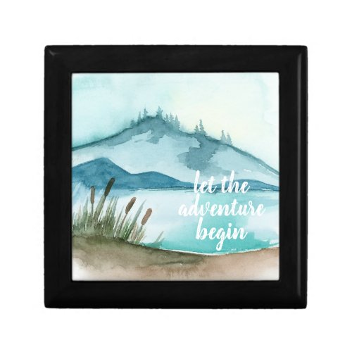 Modern Watercolor Nature Lets The Adventure Begin Gift Box