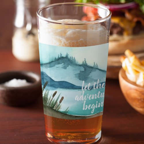 Modern Watercolor Nature Lets The Adventure Begin Glass