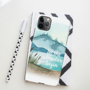 Modern Watercolor Nature Let's The Adventure Begin iPhone 14 Case