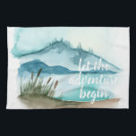 Modern Watercolor Nature Let's The Adventure Begin Kitchen Towel<br><div class="desc">Modern Watercolor Nature Let's The Adventure Begin</div>