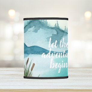 Modern Watercolor Nature Let's The Adventure Begin Lamp Shade