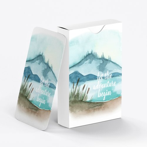 Modern Watercolor Nature Lets The Adventure Begin Poker Cards