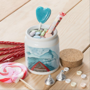 Modern Watercolor Nature See The World Quote Candy Jar
