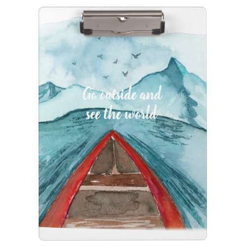 Modern Watercolor Nature See The World Quote Clipboard