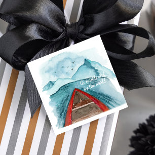 Modern Watercolor Nature See The World Quote Favor Tags