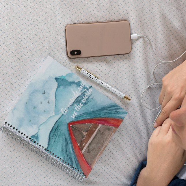 Modern Watercolor Nature See The World Quote Notebook (Creator Uploaded)