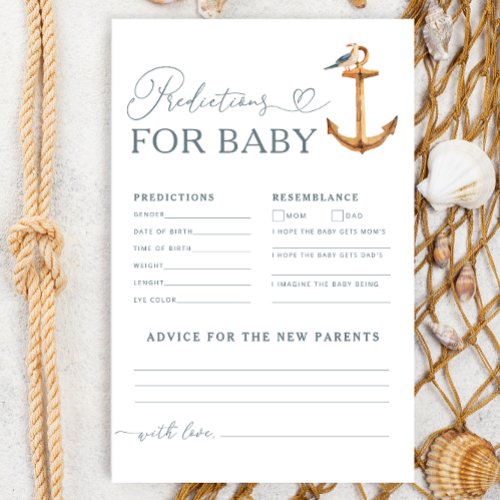 Modern Watercolor Nautical Predictions for Baby