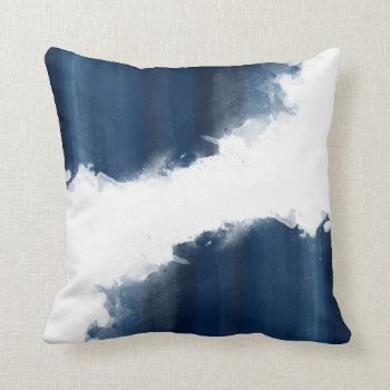 Modern Watercolor Navy Blue Pattern Throw Pillow by ohwhynotpillows at Zazzle