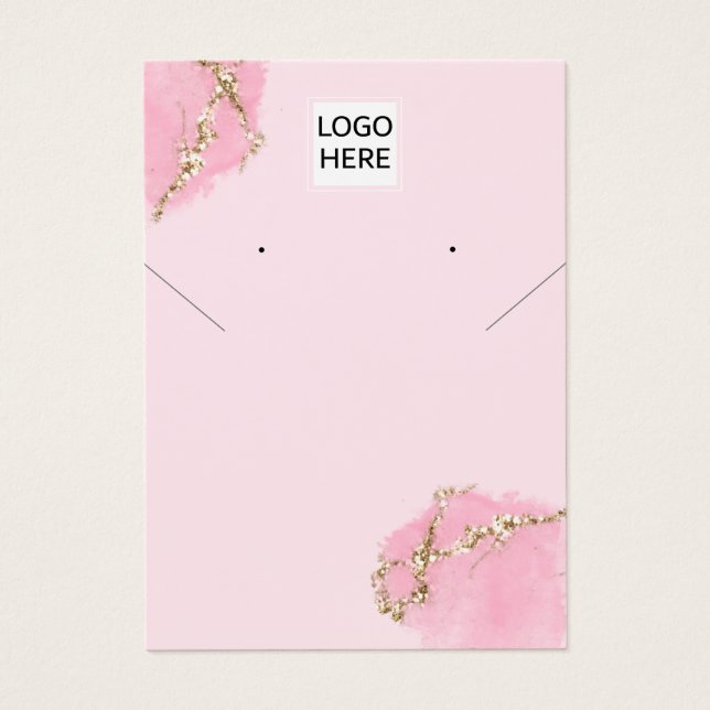 Modern watercolor Necklace Earring Display card (Front)