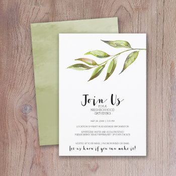 Modern Watercolor Neighborhood Cocktail Party Invitation by MarshEnterprises at Zazzle