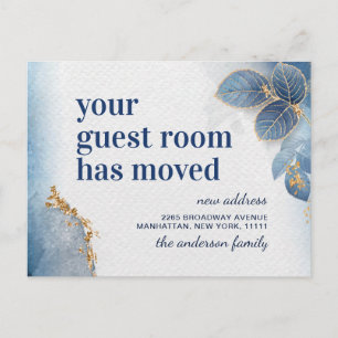 Modern Watercolor New Address Moving Announcement Postcard