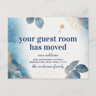 Modern Watercolor New Address Moving Announcement Postcard