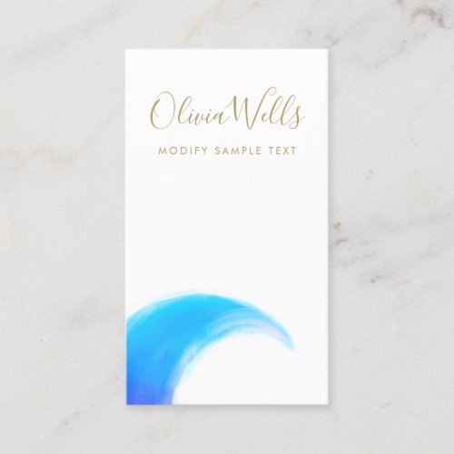 Modern  Watercolor Ocean Wave Business Card