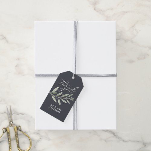 Modern watercolor olive botanical wedding favor gi gift tags