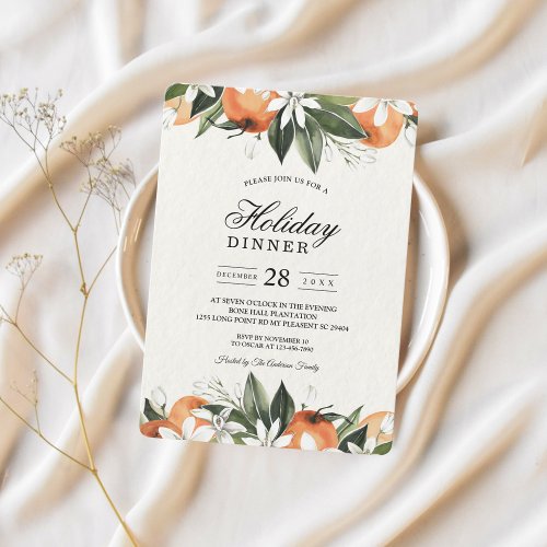 Modern Watercolor Orange  Leaves Beauty Invitation