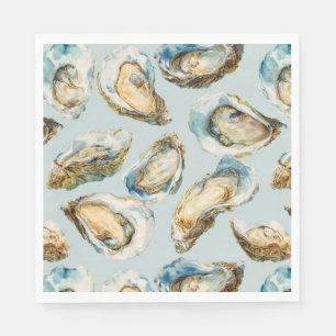 Modern watercolor oysters pattern napkins