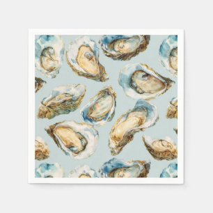 Modern watercolor oysters pattern napkins