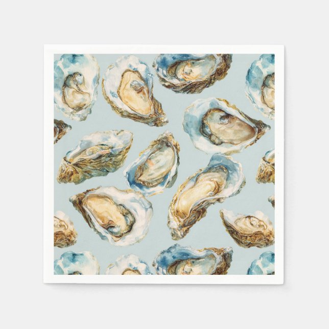 Modern watercolor oysters pattern napkins (Front)
