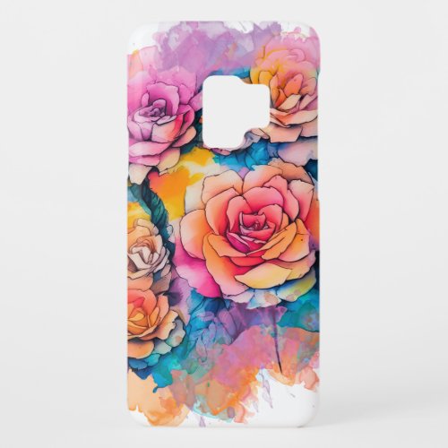 Modern Watercolor Paint Daubs Roses Bouquet Case_Mate Samsung Galaxy S9 Case