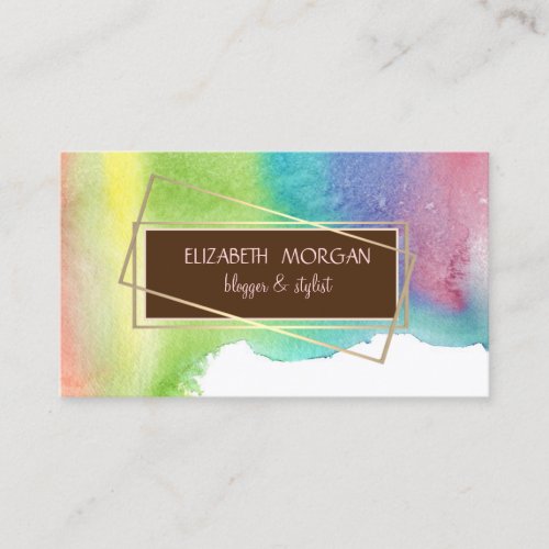 Modern Watercolor Paint  Splash Frame Business Card