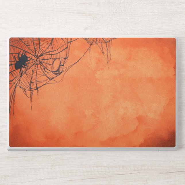 Modern Watercolor Painting of Spider Halloween HP Laptop Skin (Front)