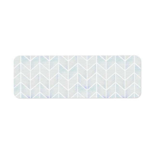 Modern watercolor pastel mint chevron pattern label (Front)