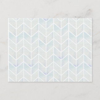 Modern watercolor pastel mint chevron pattern postcard