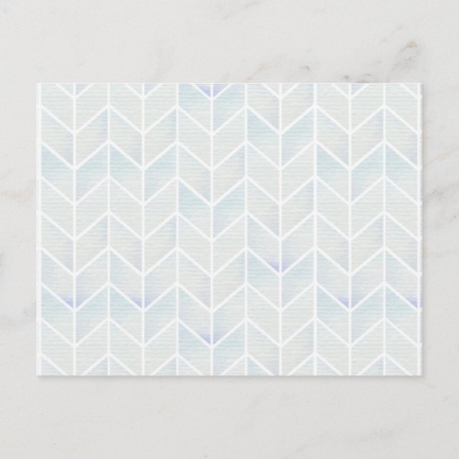 Modern watercolor pastel mint chevron pattern postcard (Front)