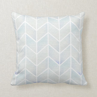 Modern watercolor pastel mint chevron pattern throw pillow