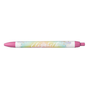 Modern Watercolor Pastel Rainbow Name Pen