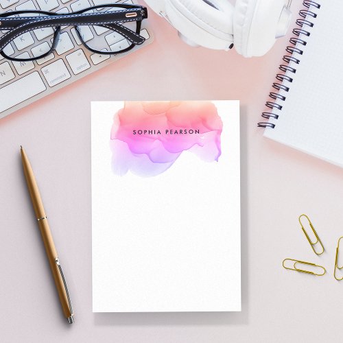 Modern Watercolor Personalized Post_it Notes