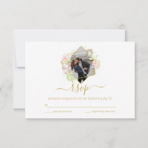 Modern Watercolor Photo RSVP Card