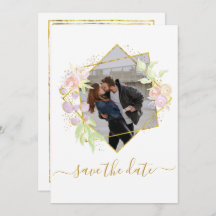 Modern Watercolor Photo Save the Date
