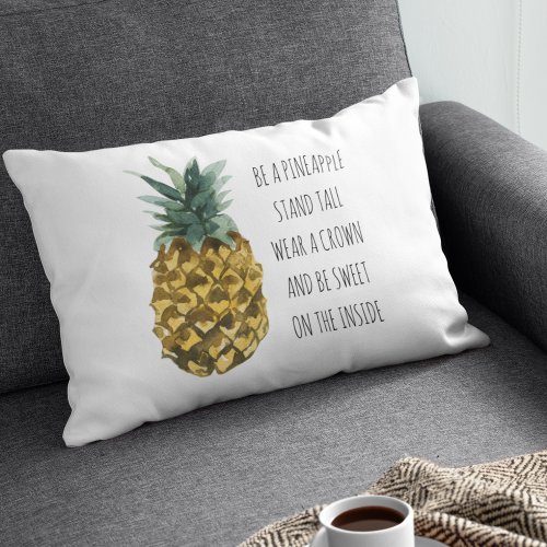 Modern Watercolor Pineapple  Positive Funny Quote Accent Pillow