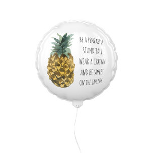 Modern Watercolor Pineapple & Positive Funny Quote Balloon