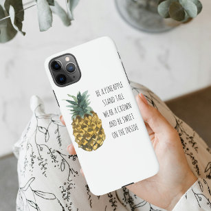 Modern Watercolor Pineapple & Positive Funny Quote iPhone 11Pro Max Case